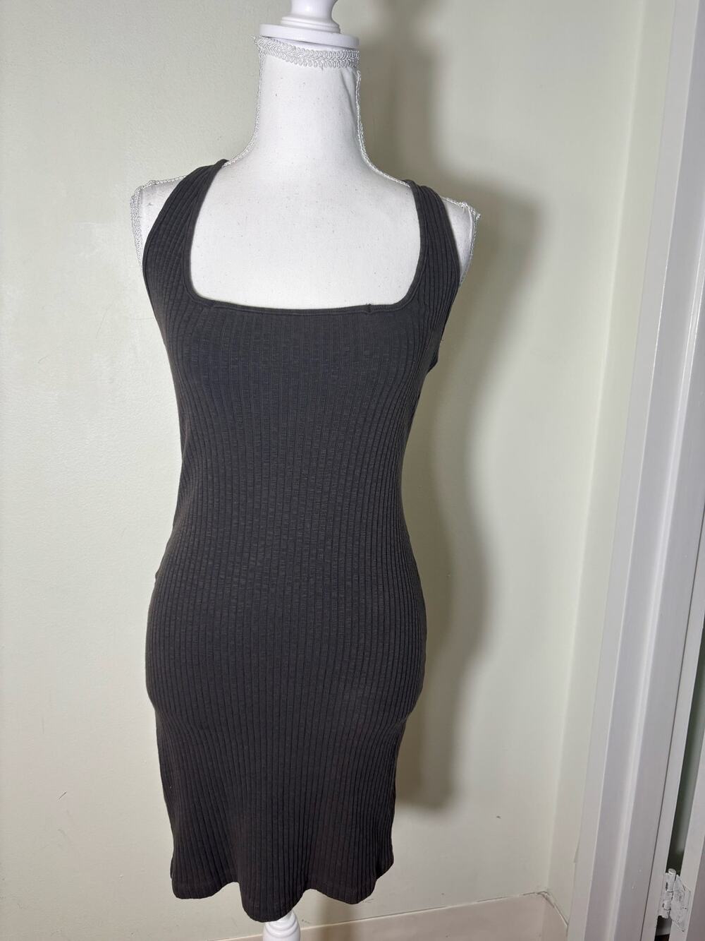 NWT Project Social Black Ribbed Criss Cross Mini Dress Sz XS